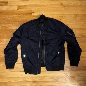 H&M Navy Oversized Bomber Jacket